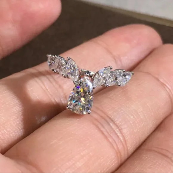 Women Anniversary Jewelry Creative 925 Silver Rings Cubic Zirconia Rings - Picture 4 of 4